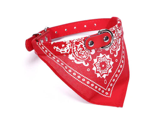 Small Pet Collar PU Adjustable Leather Scarf
