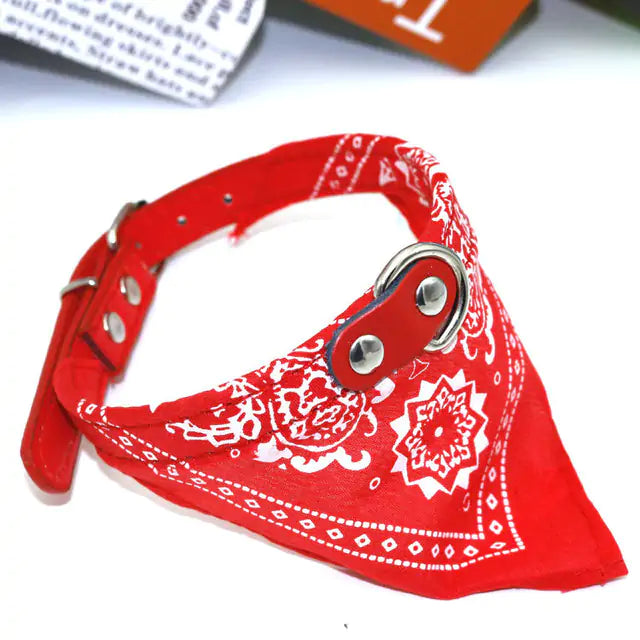 Small Pet Collar PU Adjustable Leather Scarf