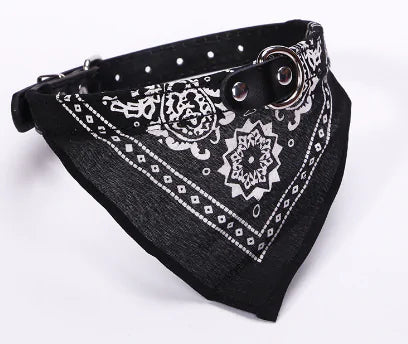 Small Pet Collar PU Adjustable Leather Scarf